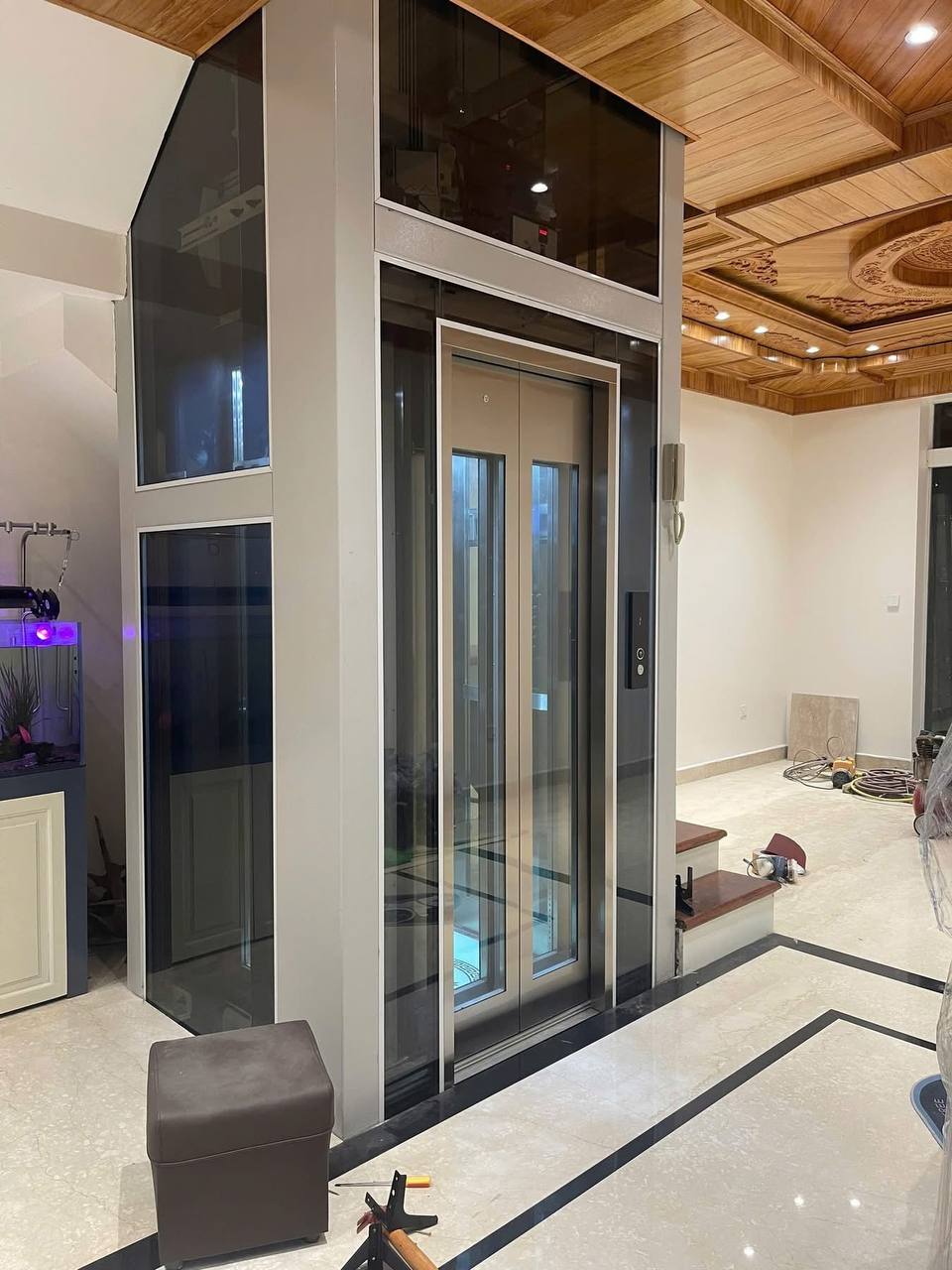 Tư vấn kích thước cabin thang máy gia đình 350kg theo hố thang thực tế