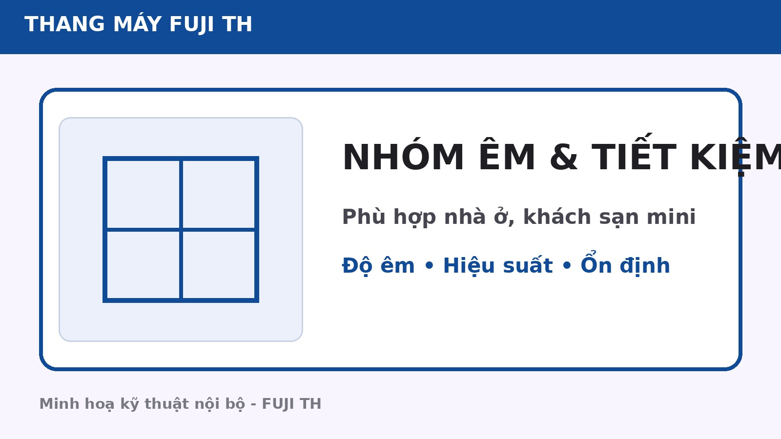 Động cơ và hệ thống phanh an toàn thang máy gia đình FUJI TH công nghệ Nhật Bản